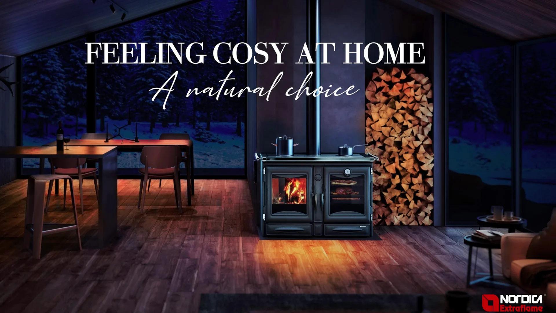 Soba cu plita pe lemne