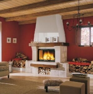 semineu model rustic pe lemne