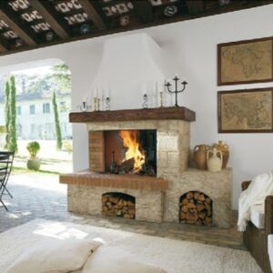 semineu rustic lemne