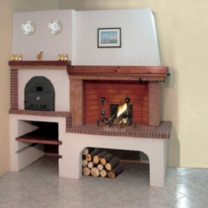 semineu rustic pe lemn