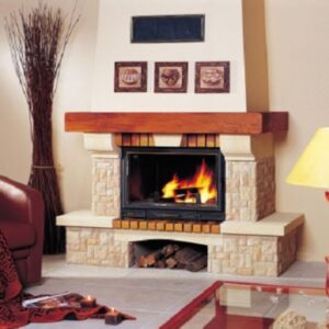 semineu rustic pe lemne