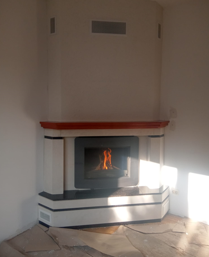 semineu modern din piatra si granit