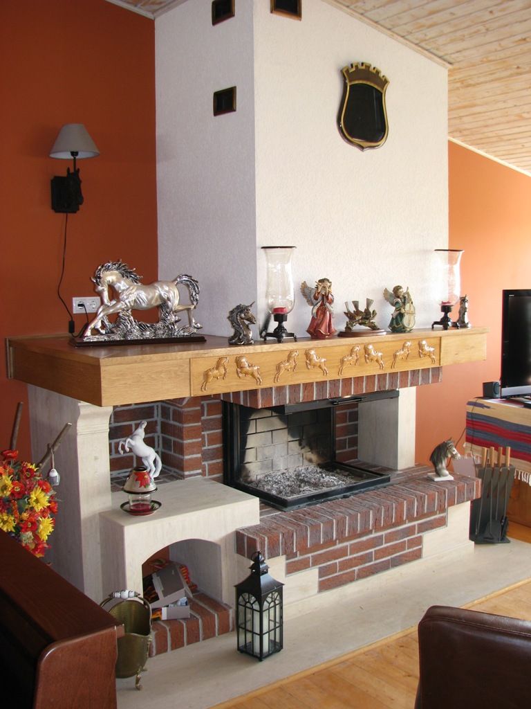 semineu pe lemne rustic cu 3 laturi
